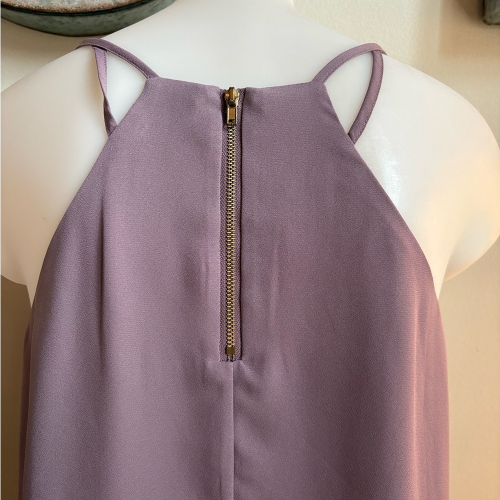 Charlotte Russe so S lined Dusty Pink/ Light purple Camisole Top, zip on back - Picture 5 of 8